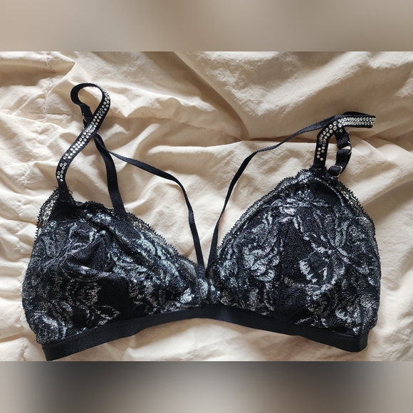 La Senza Black Silver Bralette - Picture 1 of 6